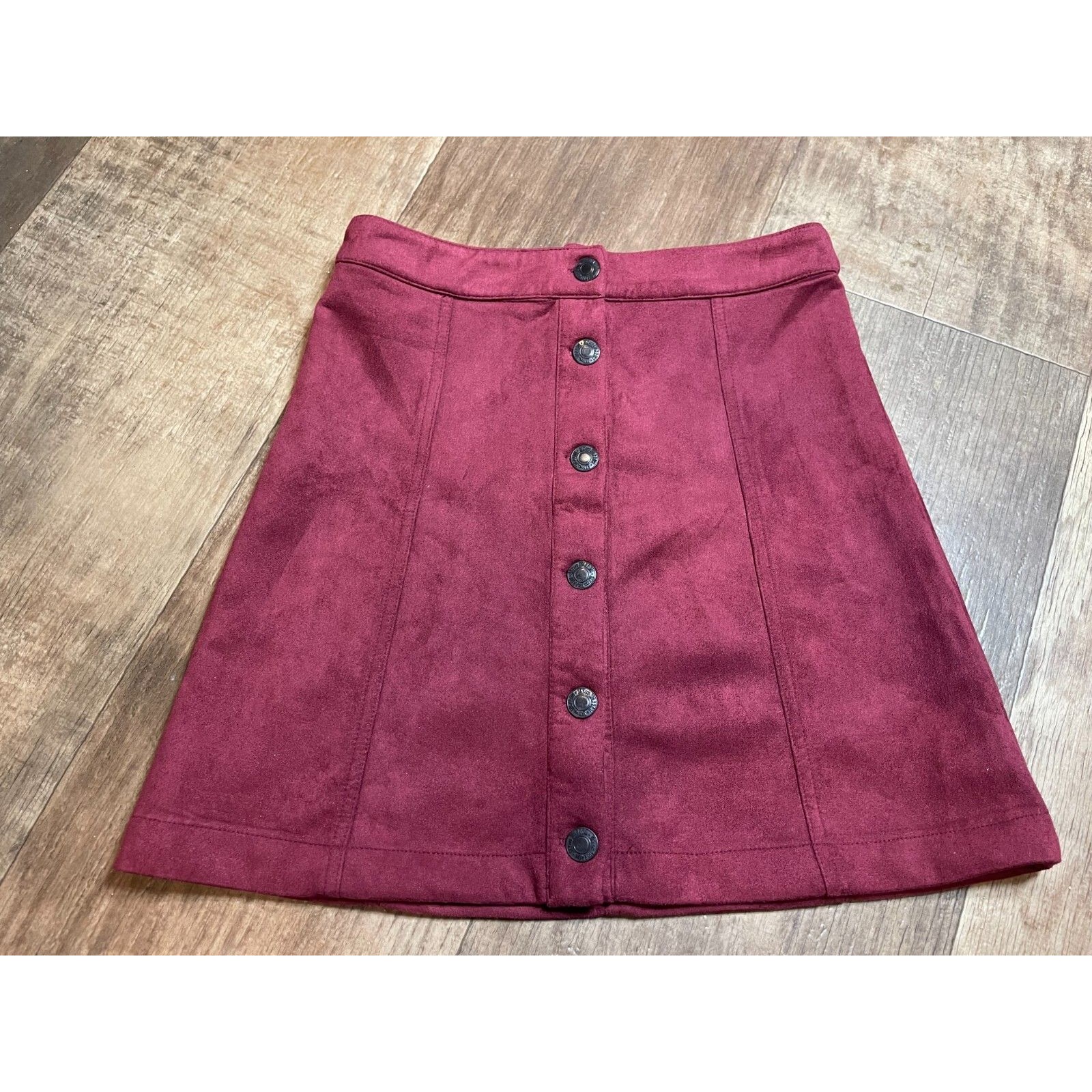 Sky And Sparrow Skirt Womens Xs Wine Red Faux Leather